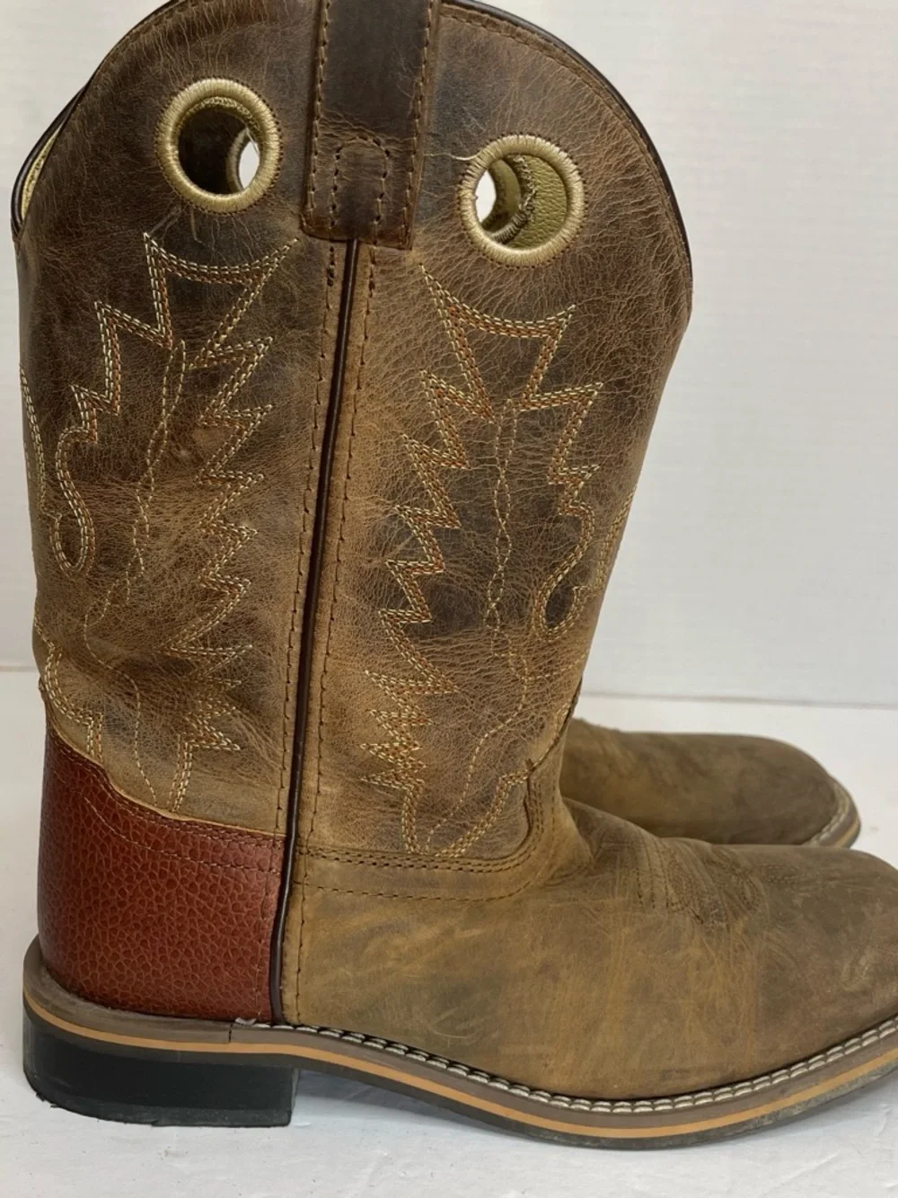 Men's Brown Leather Western Work Boots